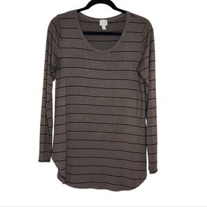 Peyton Jenson long sleeve striped tunic green black small